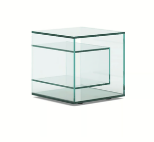 LIBER E - Square glass bedside table _ Tonelli Design